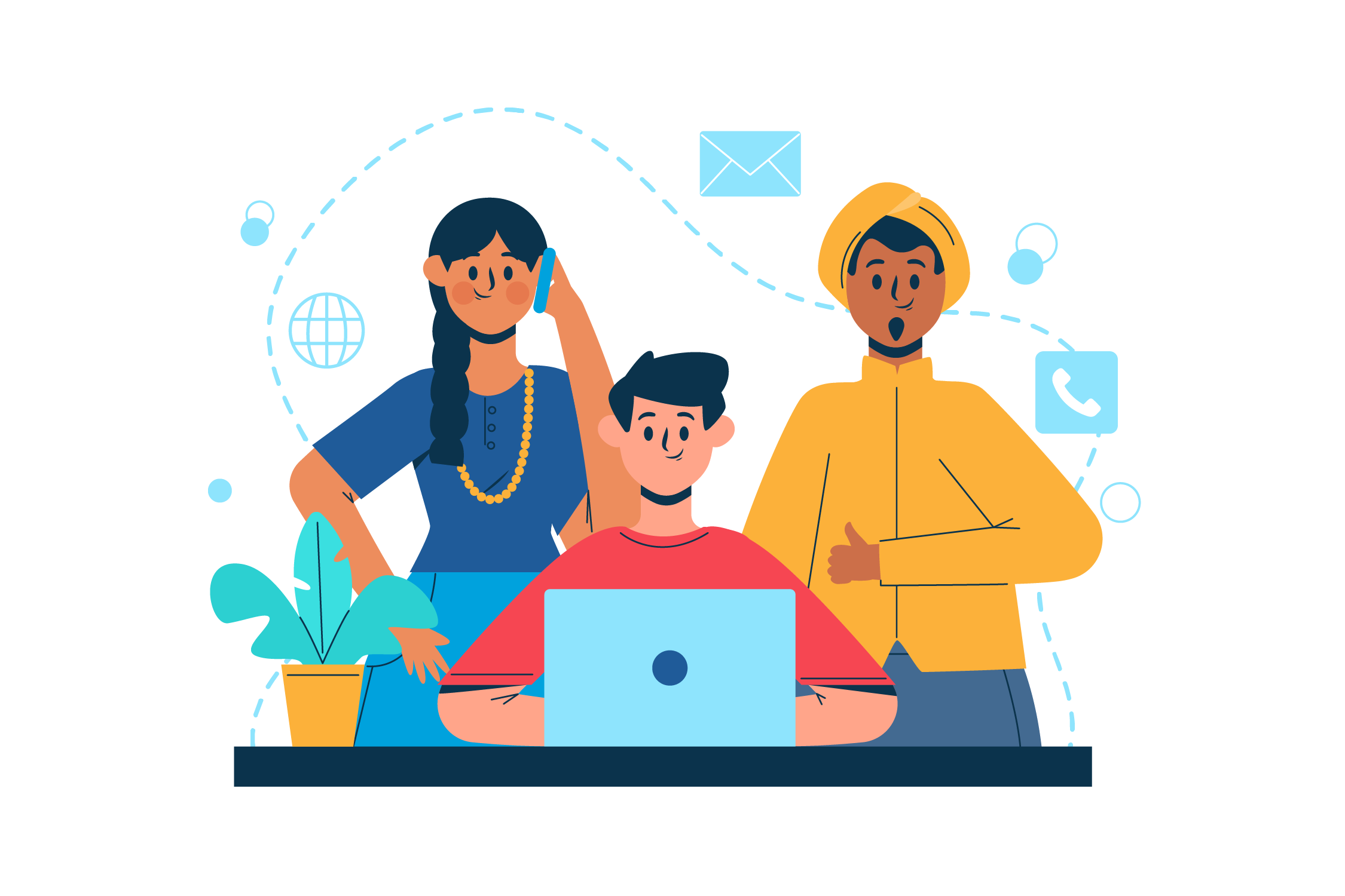 Illustration de collaboration d'équipe